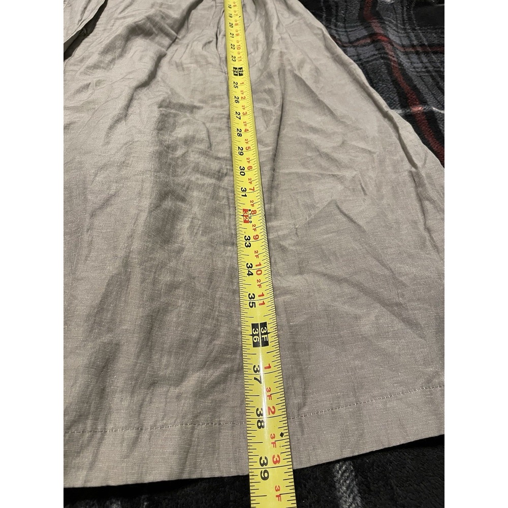EILEEN FISHER Crinkle‎ Anorak Jacket Gray Medium Snap On Hood Cinched Waist - Picture 8 of 9